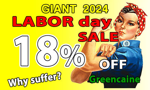 Labor Day Sale on Greencaine numbing cream lidocaine 4% topical anesthetic